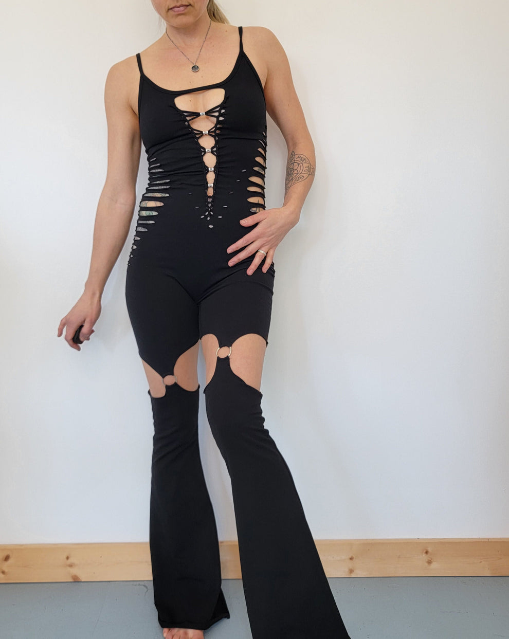 Garter Flare Jumpsuit side view