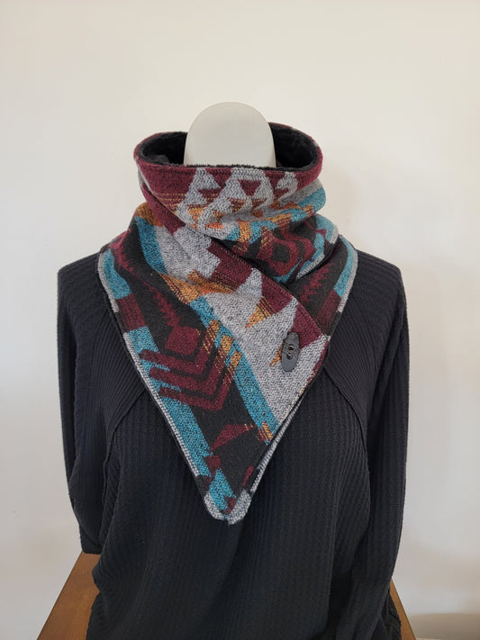 Purple, black, gray Southwest Adventure Snap Scarf
