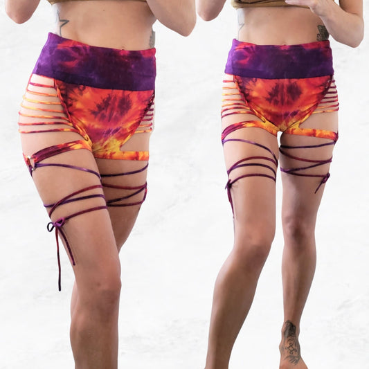 Lion Heart Braided Shorts, Yoga, Festival, Dance, Hot Yoga, booty shorts