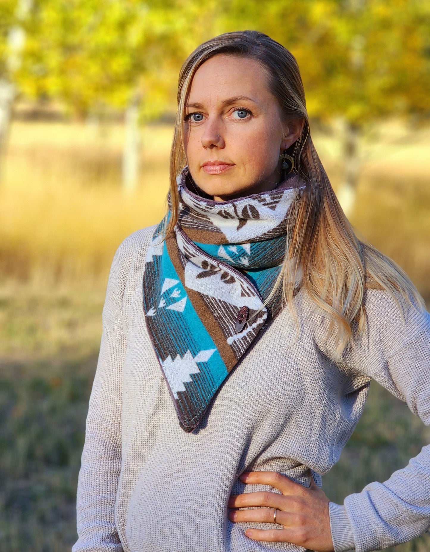 Earthy Southwest Adventure Scarf unisex scarf, gift for her, wrap scarf