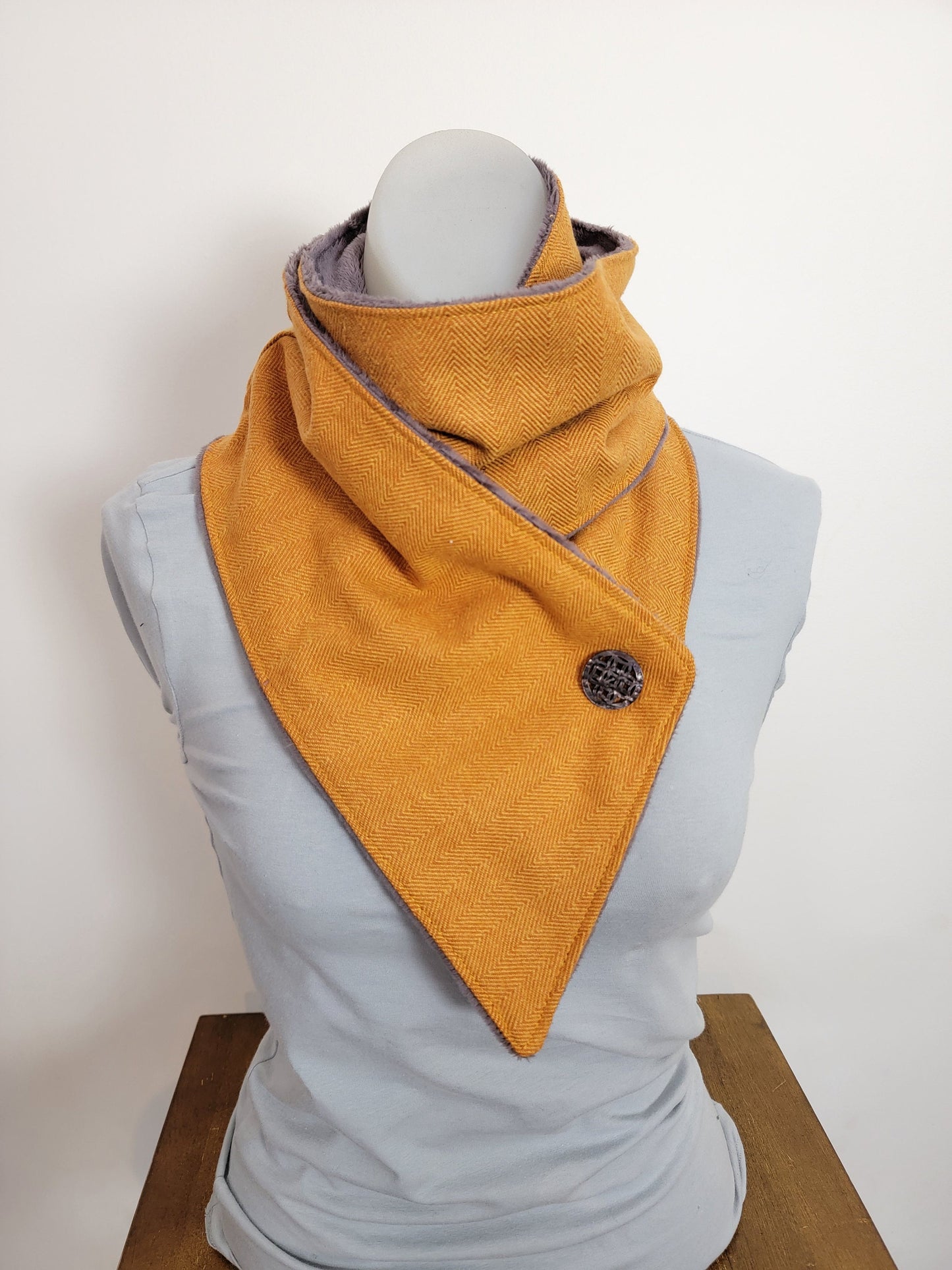 Mustard Herringbone Adventure Scarf