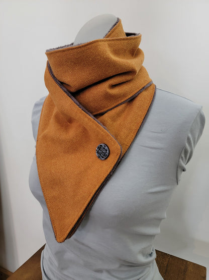 Mustard Herringbone Adventure Scarf __etsy:5607552770