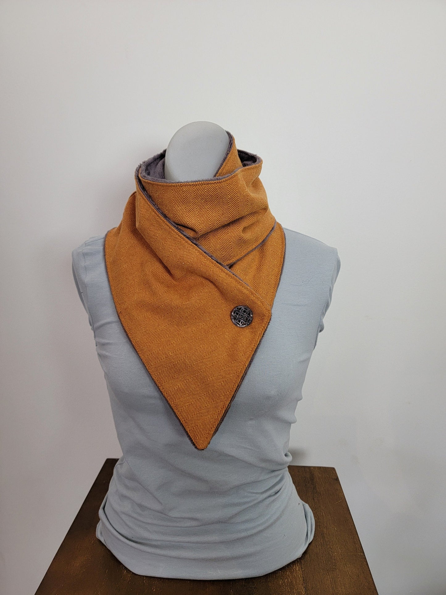 Mustard Herringbone Adventure Scarf