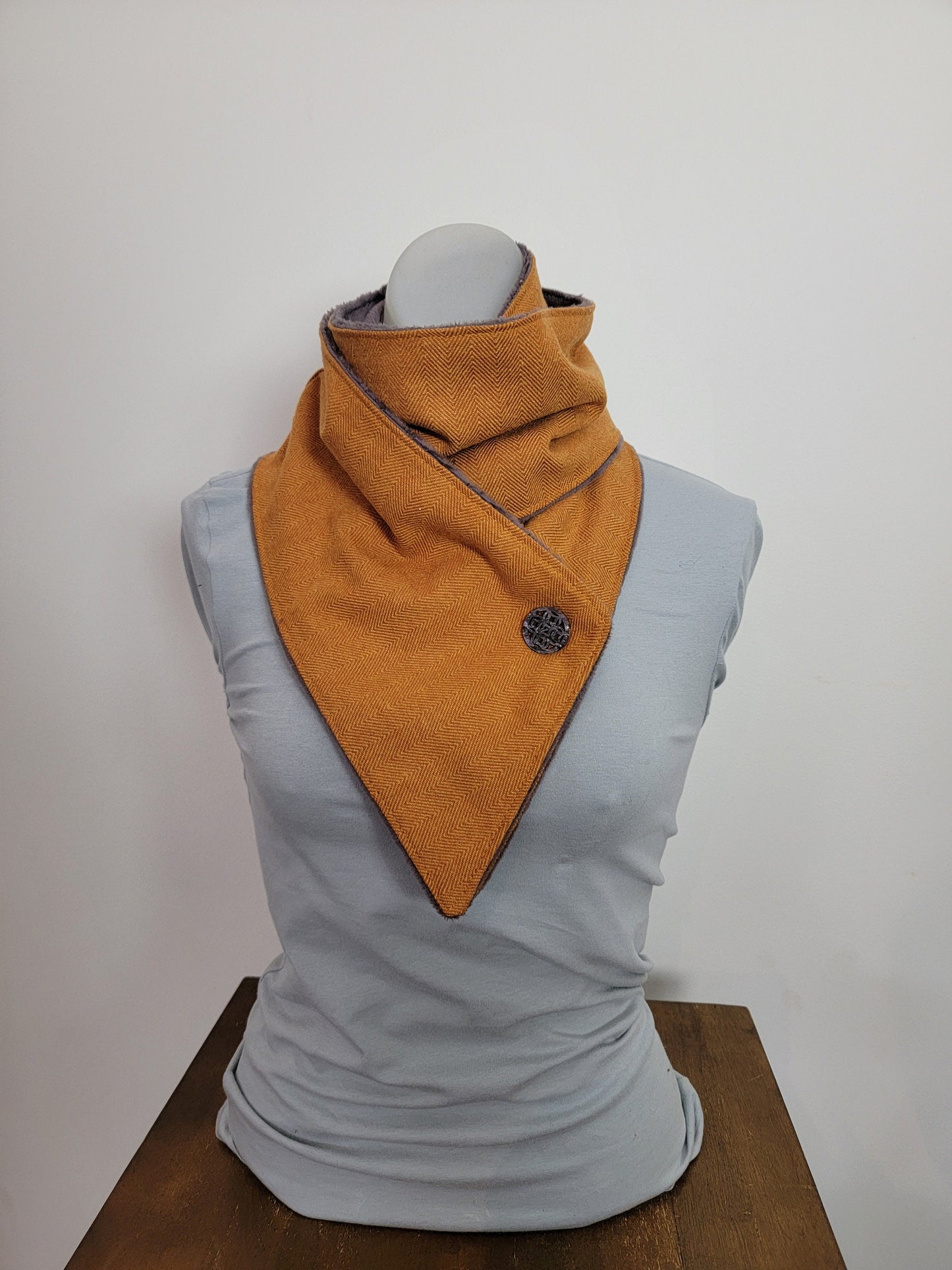 Mustard Herringbone Adventure Scarf