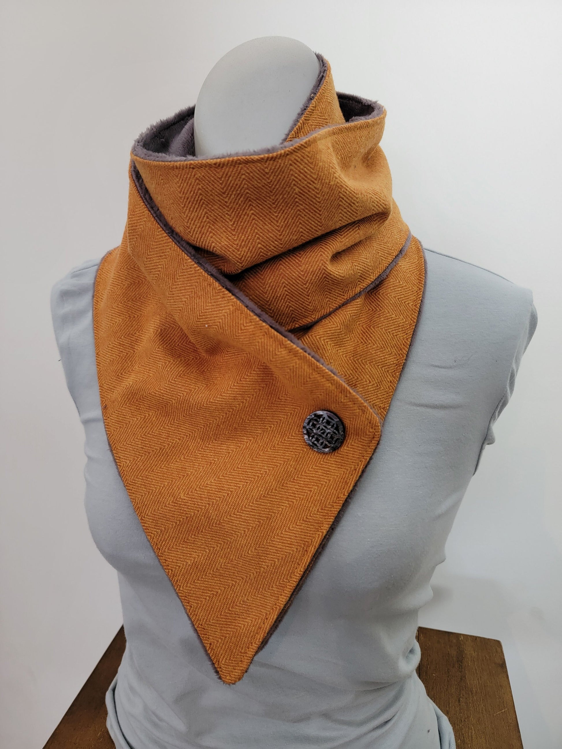 Mustard Herringbone Adventure Scarf __etsy:5655639565