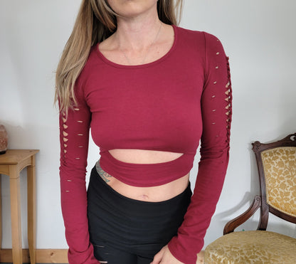 Serenity Peekaboo crop Braided Shirt/Festival//Yoga//Boho __etsy:5743858402