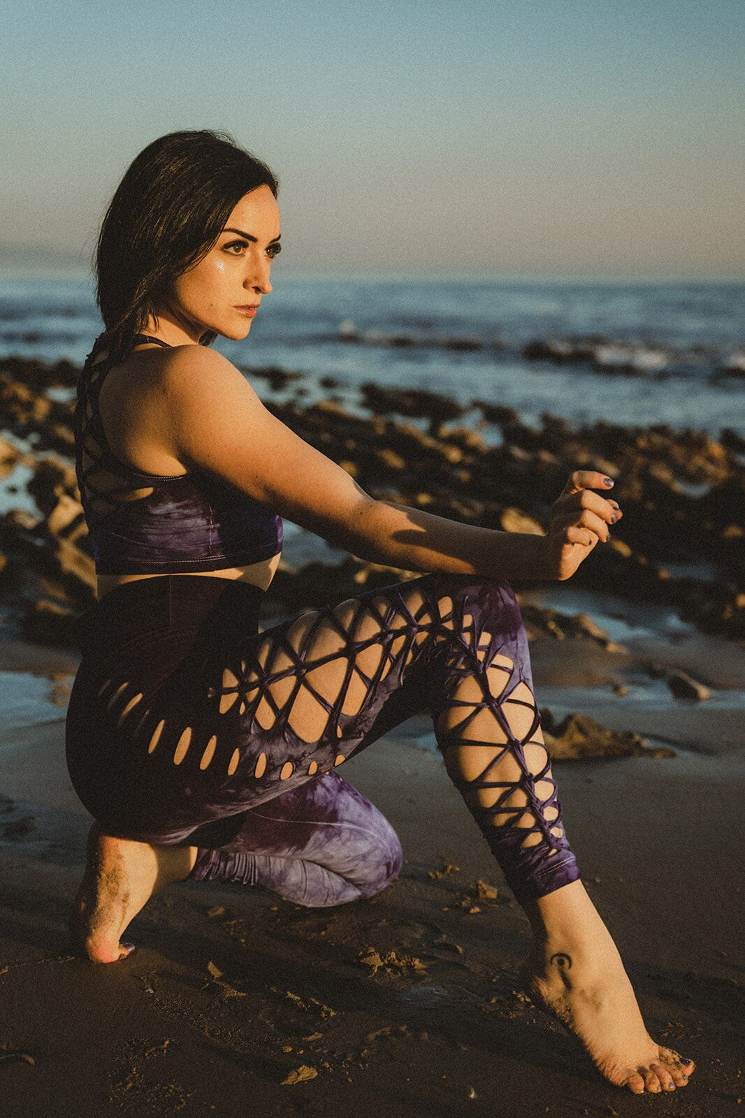 SET Lavender Fields Leggings and Top set, Hand Dyed __etsy:5888445074