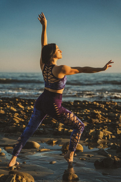 SET Lavender Fields Leggings and Top set, Hand Dyed __etsy:5936519915