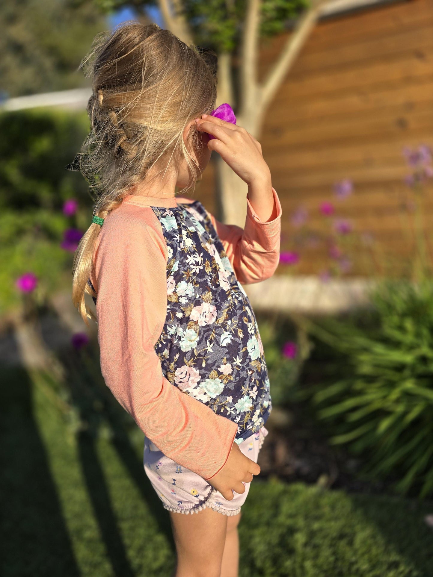 kids jersey raglan t-shirt Hand Dyed