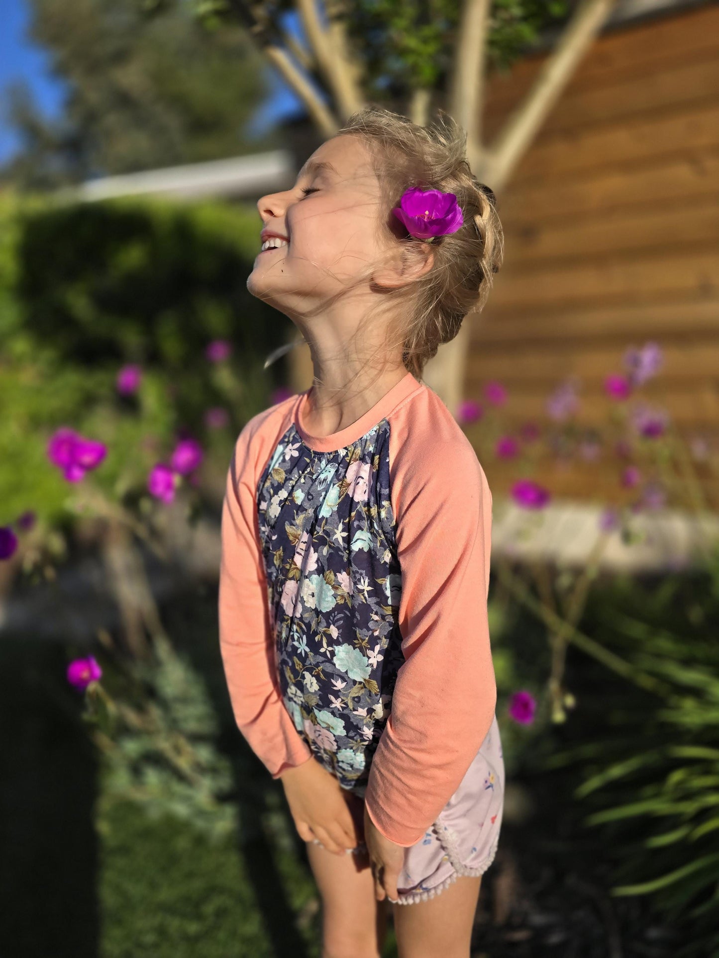 kids jersey raglan t-shirt Hand Dyed