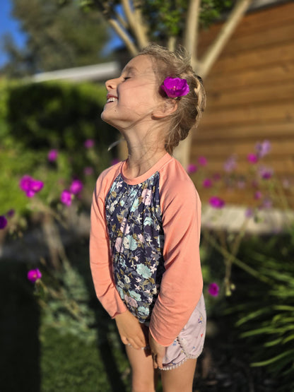 kids jersey raglan t-shirt Hand Dyed