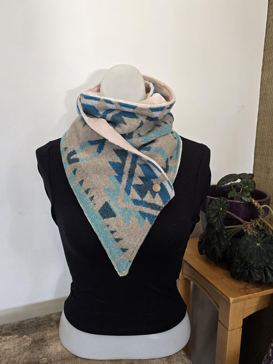 Pewter Blue Southwest Adventure Scarf unisex scarf, gift for her, wrap scarf