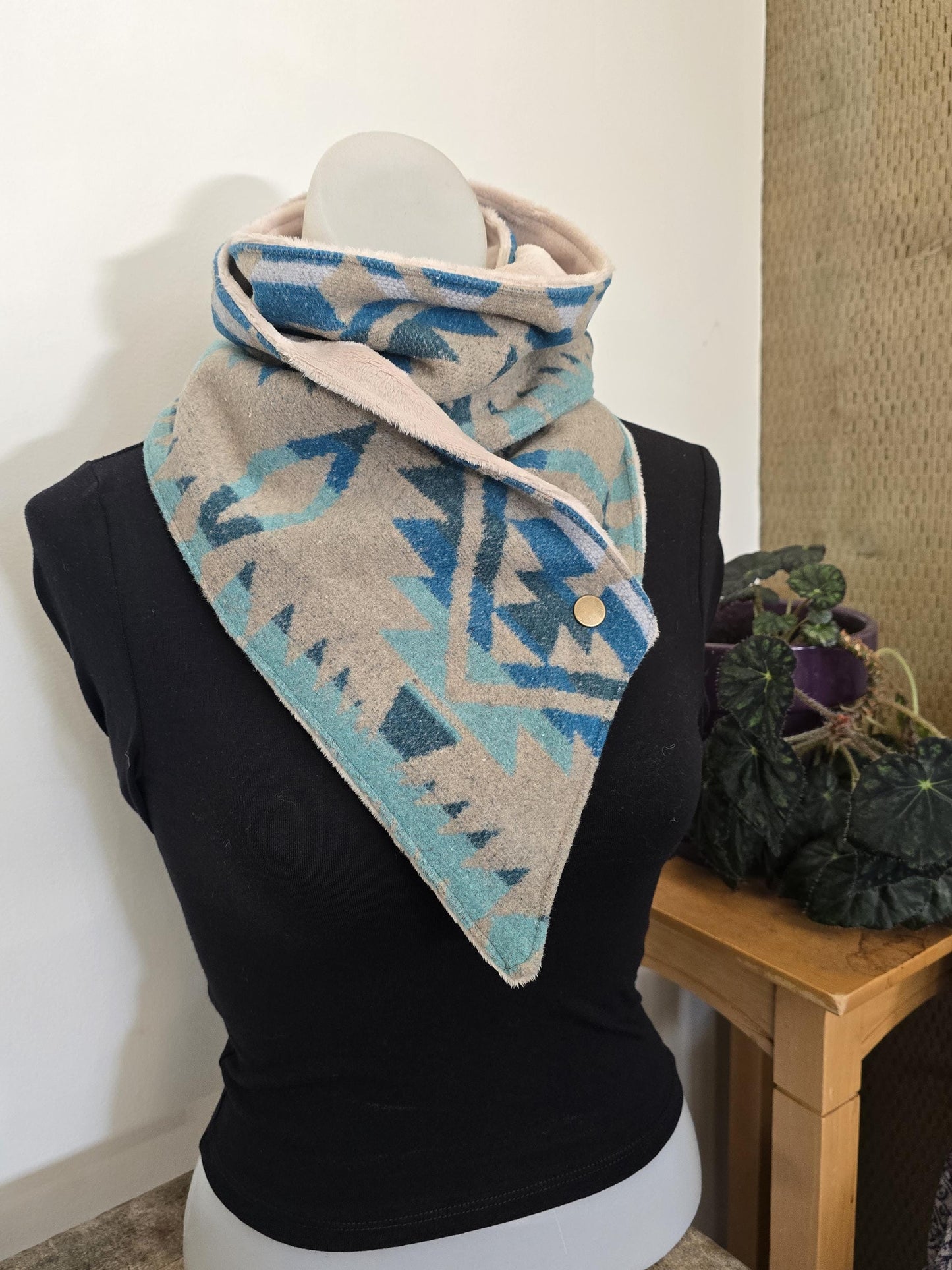 Pewter Blue Southwest Adventure Scarf unisex scarf, gift for her, wrap scarf