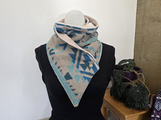 Pewter Blue Southwest Adventure Scarf unisex scarf, gift for her, wrap scarf