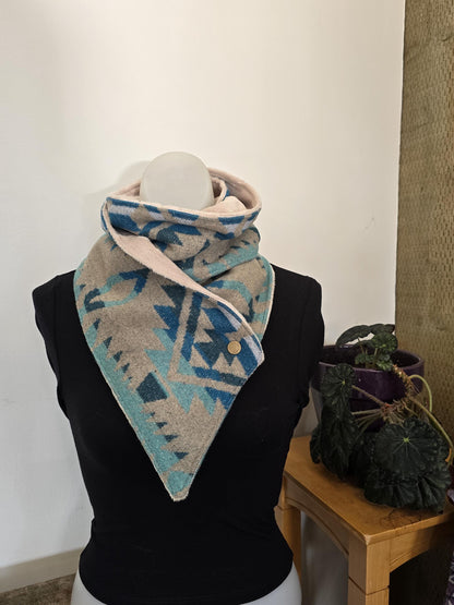 Pewter Blue Southwest Adventure Scarf unisex scarf, gift for her, wrap scarf
