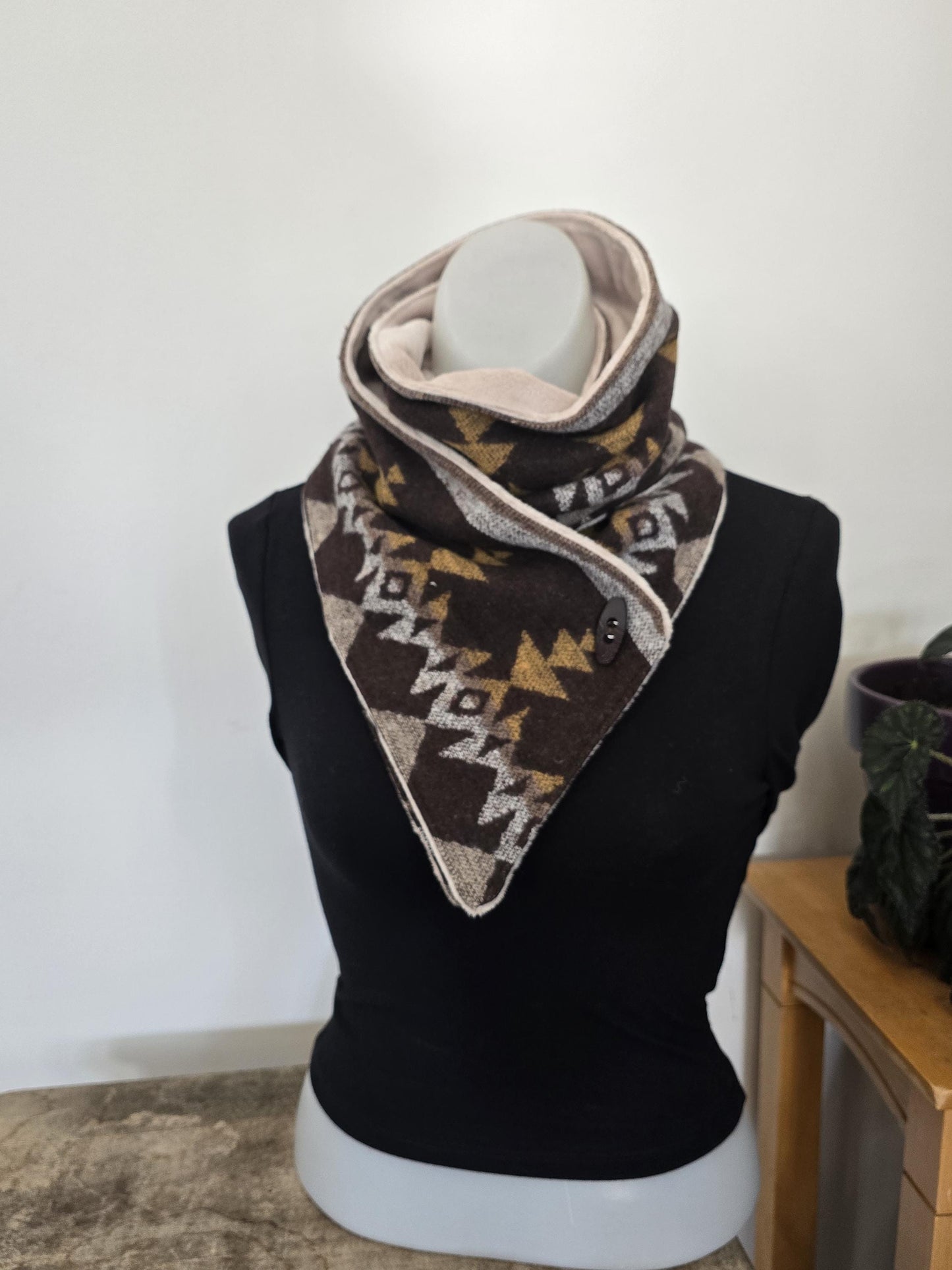 Golden brown Southwest Adventure Scarf unisex scarf, gift for her, wrap scarf