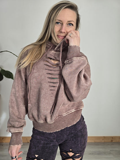 Sliced Mineral Wash womens hoodie, LIMITED STOCK, Limited edition