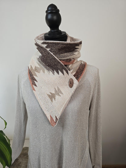 Creamy Rose Brown Southwest Adventure Snap Scarf __etsy:7417331462
