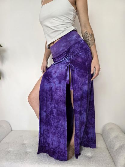 Bamboo Lavender Hand Dyed Cinch Skirt, festival clothing __etsy:7441821032