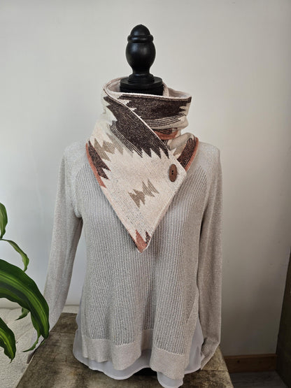 Creamy Rose Brown Southwest Adventure Snap Scarf __etsy:7465250397