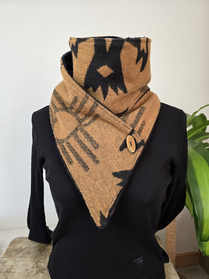 Golden Sand and Black Southwest Adventure Snap Scarf __etsy:7465269441