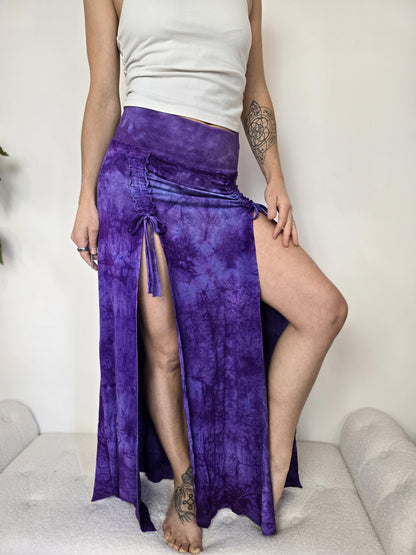 Bamboo Lavender Hand Dyed Cinch Skirt, festival clothing __etsy:7489743511
