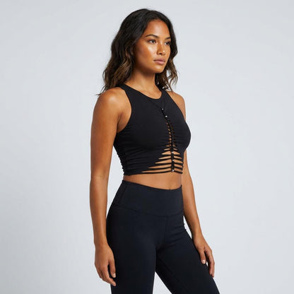 Goddess 2 Braided Slit Crop Tank Top: Goddess Festival Fashion __etsy:7715611422