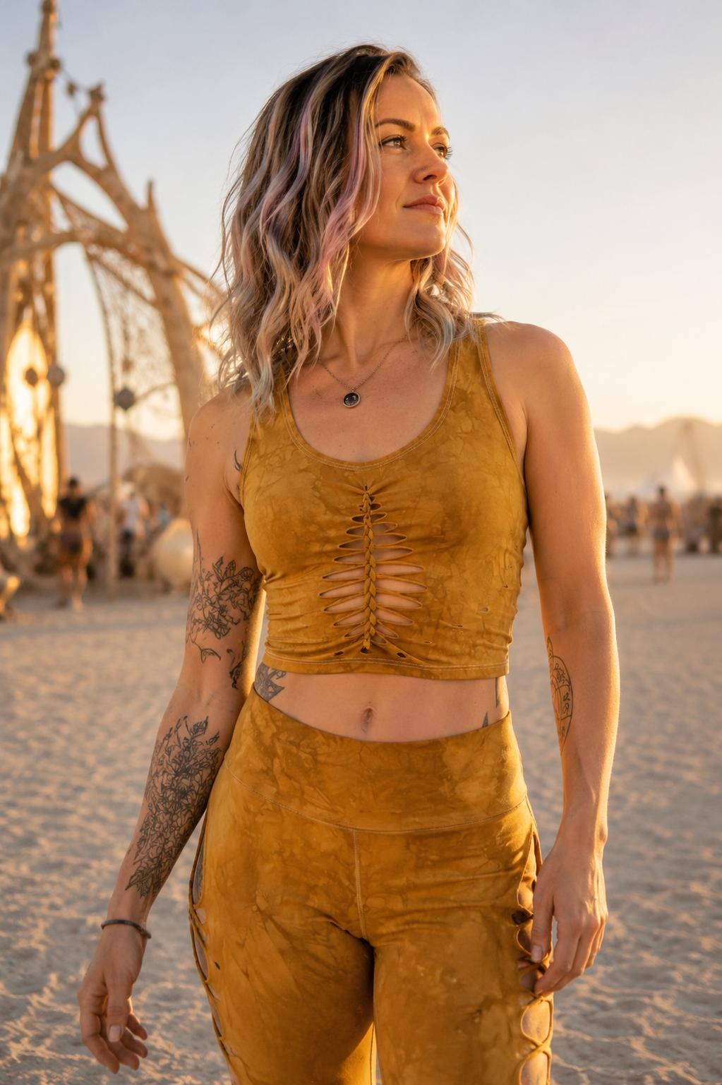 AMBER Crop top Hand dyed Yoga Slit weave Fire hula hoop __etsy:8393399813