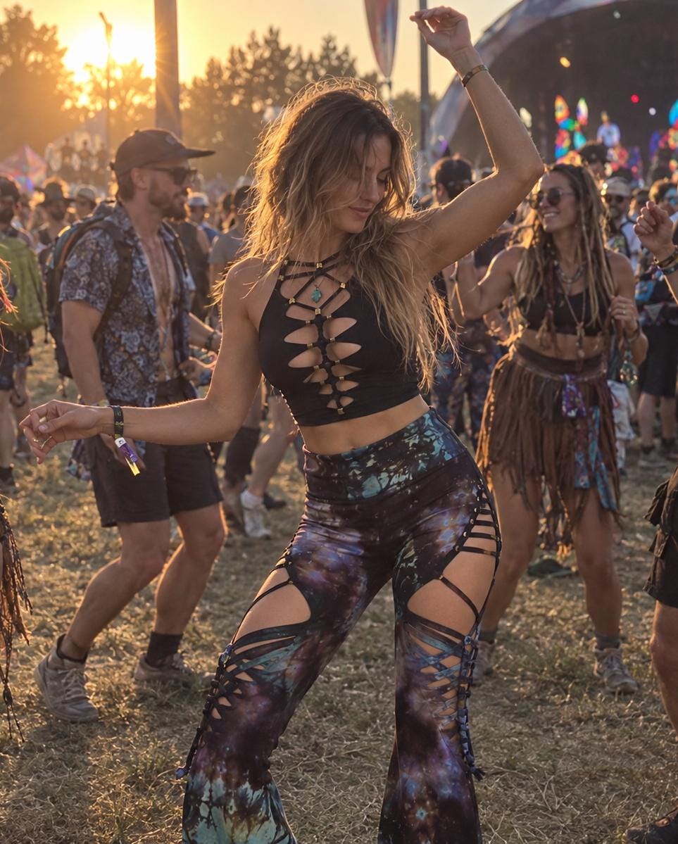 Ice Dye Kaleidoscope Ripped Flare Yoga Pants: Festival Rave Wear __etsy:8592668886