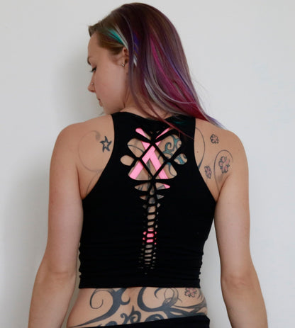 Braided Crop Tank Top, cami, yoga/festival/dance, gypsy