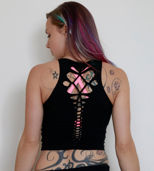 Braided Crop Tank Top, cami, yoga/festival/dance, gypsy